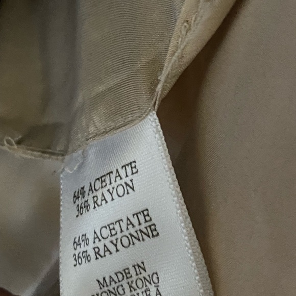 ESTHER CHEN Tan Two Button Satiny Acetate/Rayon Jacket Women’s Size 6 - Picture 11 of 11